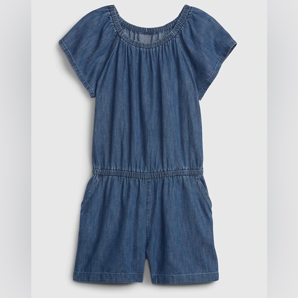 NEW Gap Kids Medium Wash Denim Romper